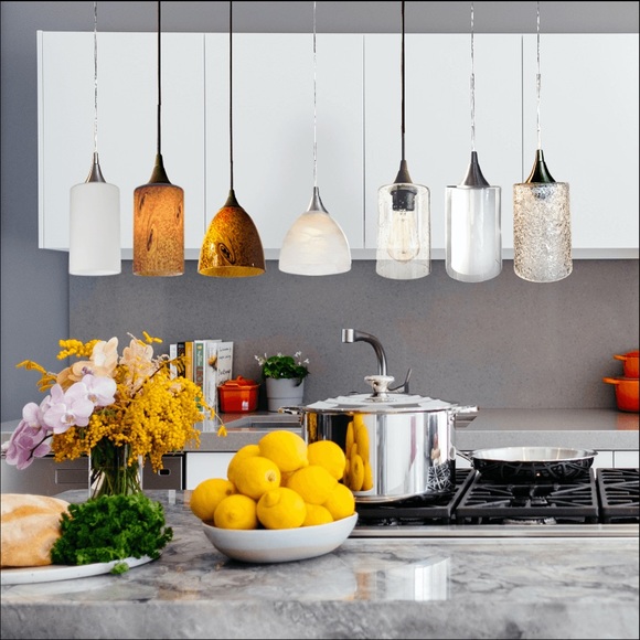 Instant pendant lights, see 5th image for shades. Perfect to update for holidays - Picture 5 of 7